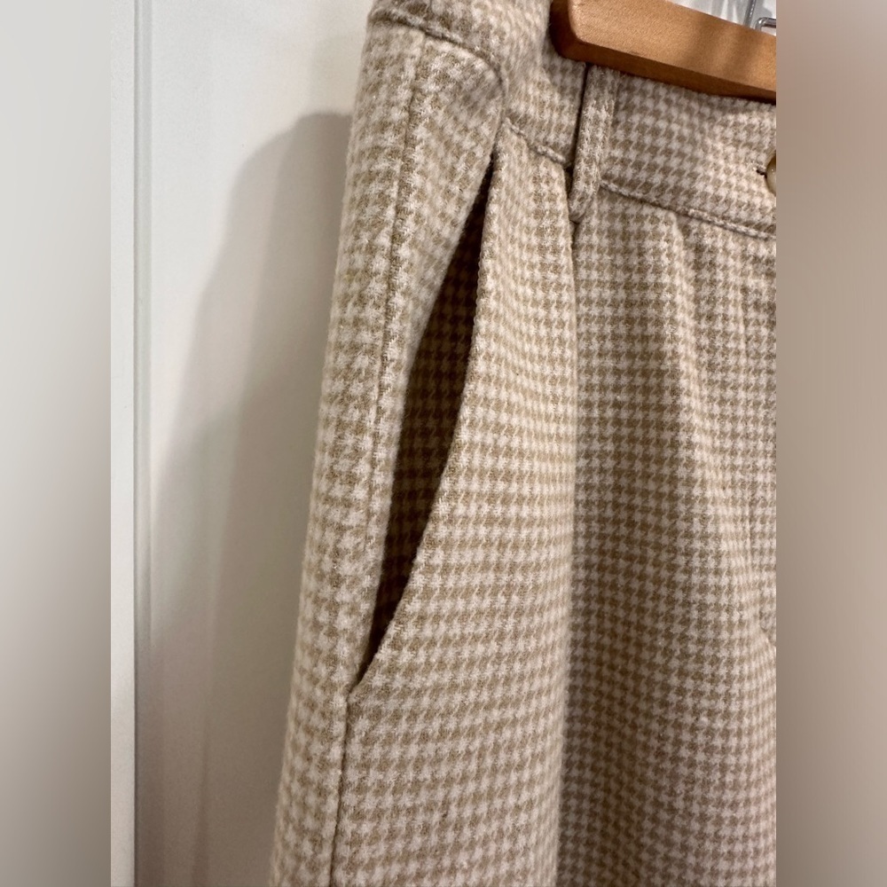 Motel Rocks Yeva Houndstooth Wide Leg Trouser Small Neutral Plaid Edgy Cool Girl - Picture 11 of 12